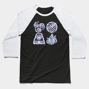 Glitch Bending Icons Baseball T-Shirt